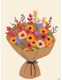 Affiche bouquet fleurs 30x40 déco murale florale fabriquée en France 2