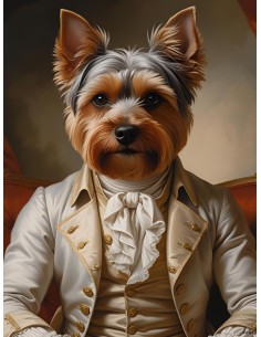 Affiche chien aristocrate 30x40 portrait animal déco murale France 2