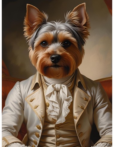 Affiche chien aristocrate 30x40 portrait animal déco murale France