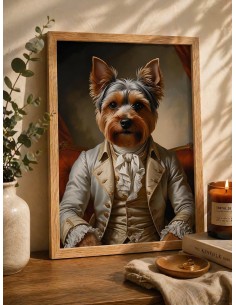 Affiche chien aristocrate 30x40 portrait animal déco murale France