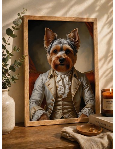 Affiche chien aristocrate 30x40 portrait animal déco murale France