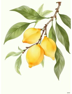 Affiche citrons cuisine 30x40 décoration murale fruit minimaliste 2