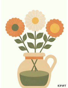 Affiche marguerites minimaliste 30x40 décoration murale florale 2