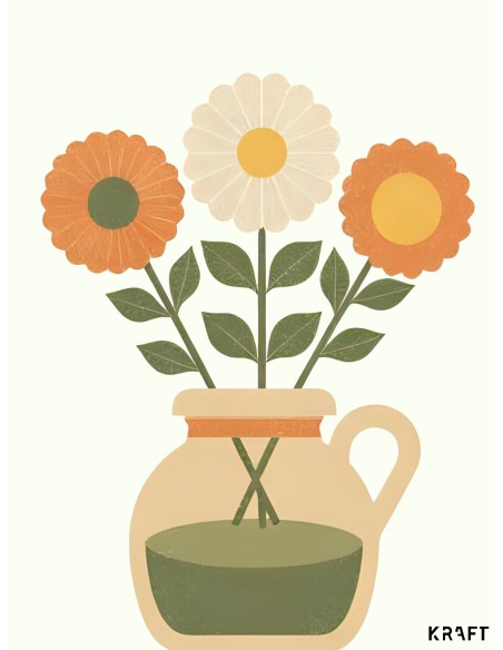 Affiche marguerites minimaliste 30x40 décoration murale florale