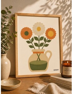 Affiche marguerites minimaliste 30x40 décoration murale florale
