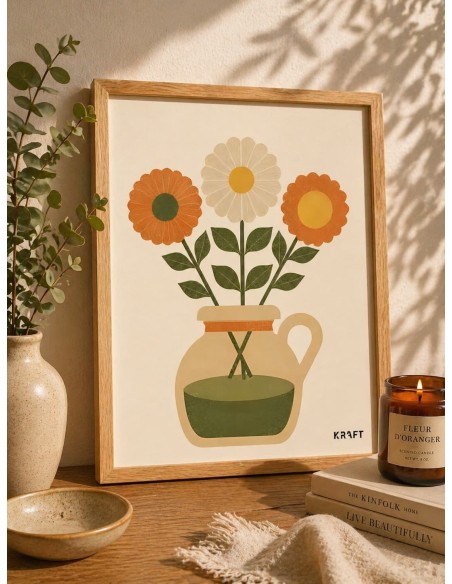 Affiche marguerites minimaliste 30x40 décoration murale florale