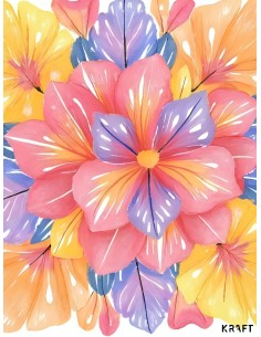 Affiche fleurs colorées moderne 30x40 déco murale florale 2