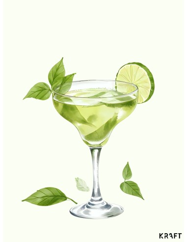 Affiche mojito 30x40 déco cuisine bar minimaliste