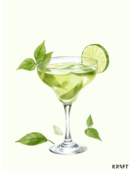 Affiche mojito 30x40 déco cuisine bar minimaliste