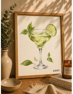 Affiche mojito 30x40 déco cuisine bar minimaliste