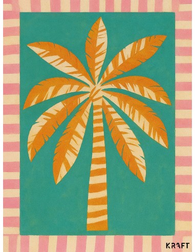 Affiche palmier tropical 30x40 déco été vintage