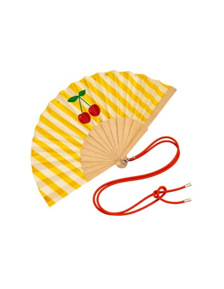 Eventail avec bandoulière - Cerise