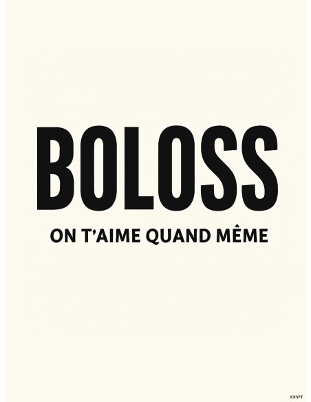 Affiche humour boloss 30x40 déco drôle minimaliste