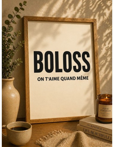 Affiche humour boloss 30x40 déco drôle minimaliste