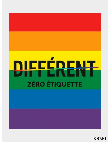 Affiche différent zero etiquette deco moderne inclusive 30x40