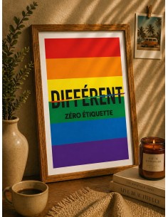 Affiche différent zero etiquette deco moderne inclusive 30x40