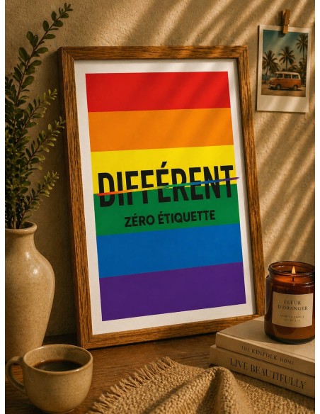 Affiche différent zero etiquette deco moderne inclusive 30x40