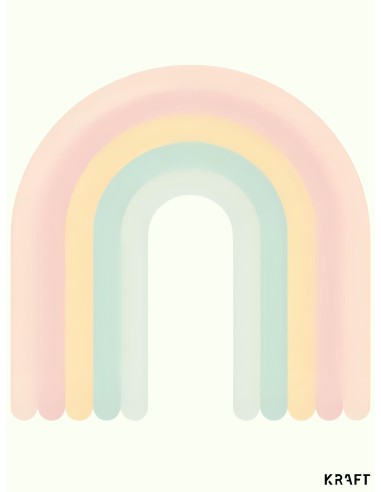 Affiche arc en ciel pastel deco murale minimaliste chambre enfant 30x40