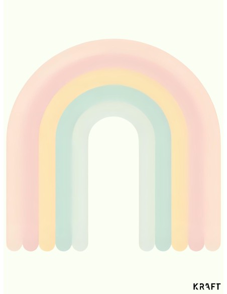 Affiche arc en ciel pastel deco murale minimaliste chambre enfant 30x40