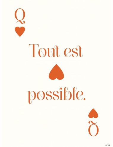 Affiche tout est possible deco murale minimaliste motivation 30x40