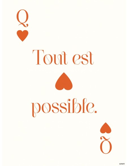 Affiche tout est possible deco murale minimaliste motivation 30x40