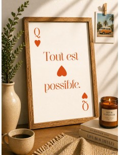 Affiche tout est possible deco murale minimaliste motivation 30x40