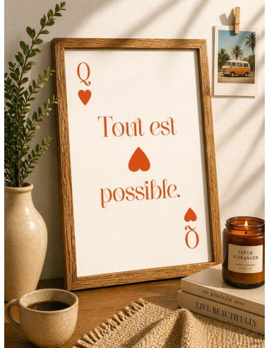 Affiche tout est possible deco murale minimaliste motivation 30x40