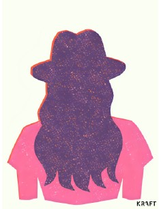 Affiche femme silhouette moderne violet rose deco murale 30x40 2