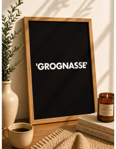 Affiche grognasse humour noir deco murale minimaliste 30x40