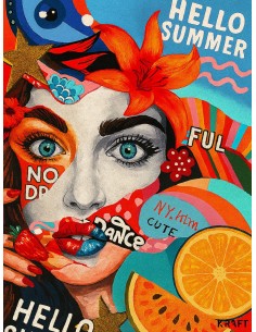 Affiche pop art femme colorée deco murale moderne 30x40 2