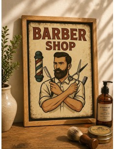 Affiche barber shop vintage deco murale homme 30x40