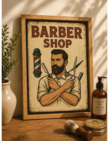 Affiche barber shop vintage deco murale homme 30x40