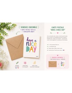 Carte have a nice day avec enveloppe kraft 10x15 2