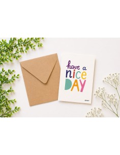 Carte have a nice day avec enveloppe kraft 10x15