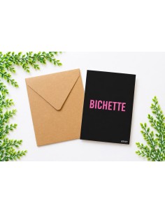 Carte bichette avec enveloppe kraft 10x15