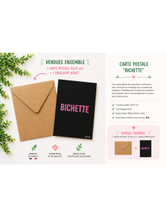 Carte bichette avec enveloppe kraft 10x15 2