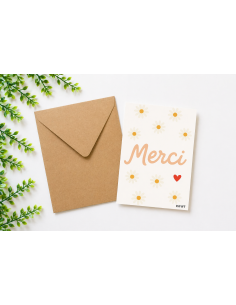 Carte merci avec enveloppe kraft 10x15