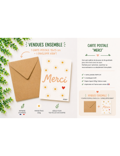 Carte merci avec enveloppe kraft 10x15 2