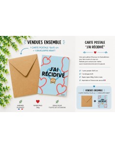Carte j’ai récidivé avec enveloppe kraft 10x15 2