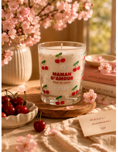 Bougie Fête des Mères Maman d’Amour – Fleur de Cerisier