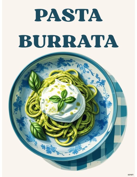 Affiche Pasta Burrata 30x40 – Déco cuisine italienne made in France
