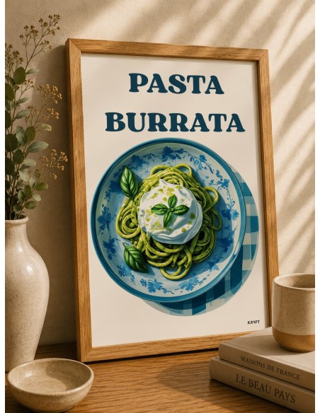 Affiche Pasta Burrata 30x40 – Déco cuisine italienne made in France