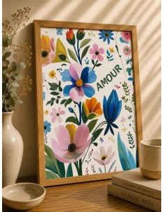 Affiche Amour Fleuri 30x40 – Déco florale made in France