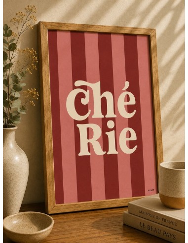 Affiche Chérie 30x40 – Déco rétro chic made in France