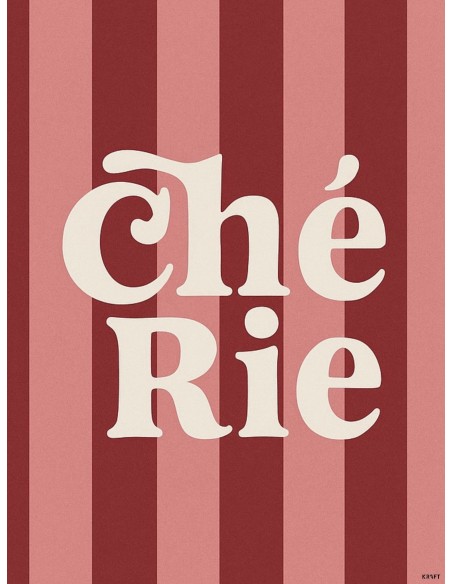 Affiche Chérie 30x40 – Déco rétro chic made in France