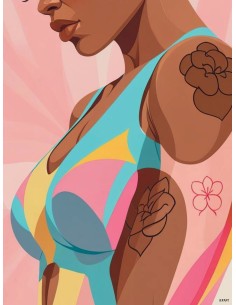 Affiche Femme Tattoo Pop 30x40 – Décoration artistique moderne 2