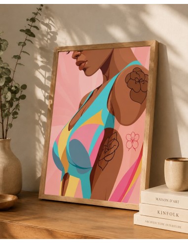 Affiche Femme Tattoo Pop 30x40 – Décoration artistique moderne