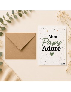 Carte “Mon Papy Adoré” avec enveloppe – Format 10x15 cm