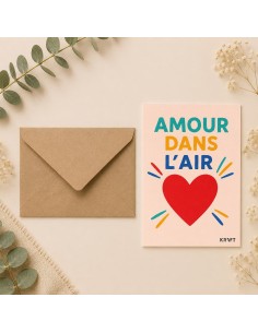 Carte Amour dans l’air 10x15 avec enveloppe kraft