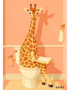 Carte girafe humoristique 10x15 avec enveloppe kraft 2